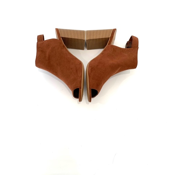 Chinese Laundry Bestie Open Toe Brown Suede Booties - Picture 6 of 10